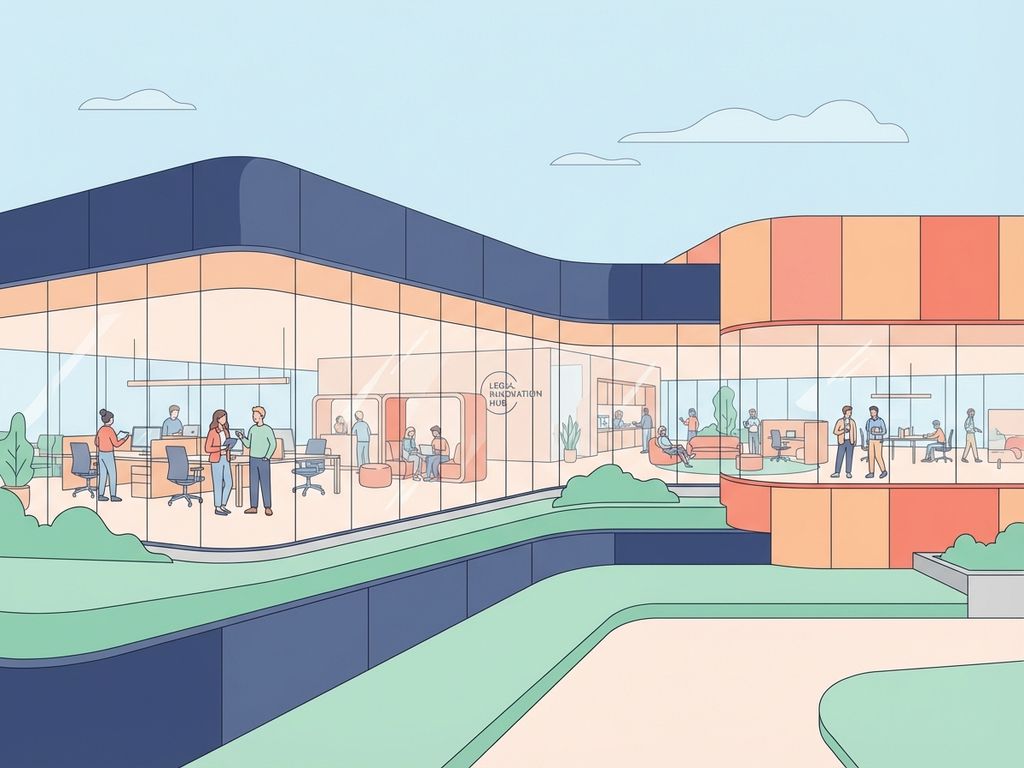 Modern glazen kantoorgebouw in Amsterdam Zuidas met flexibele werkruimtes en modulair meubilair zichtbaar door ramen